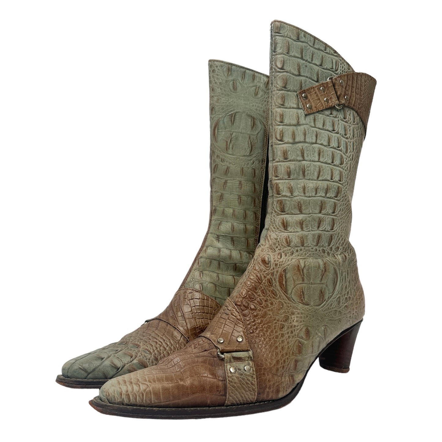 SET BOTAS CARTERA CROCO