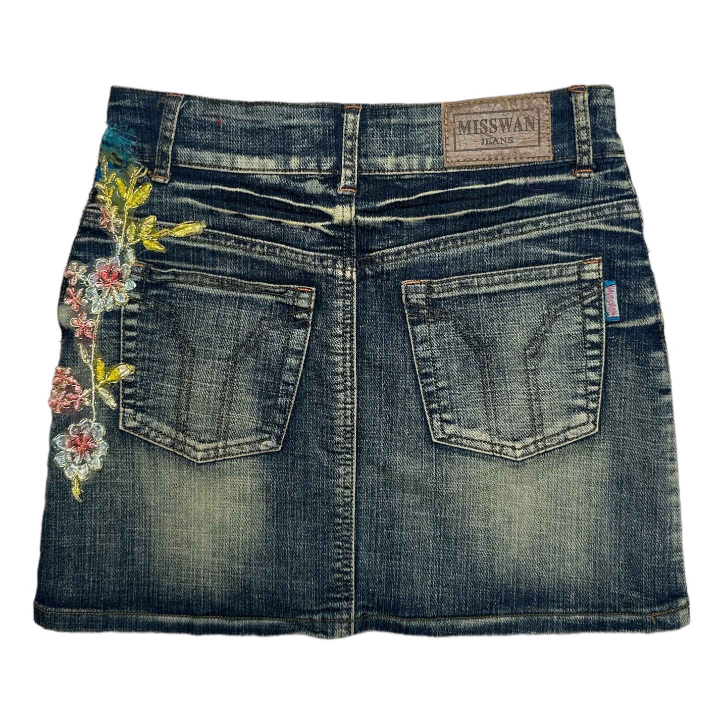 MINI DE JEAN APLIQUE FLORES