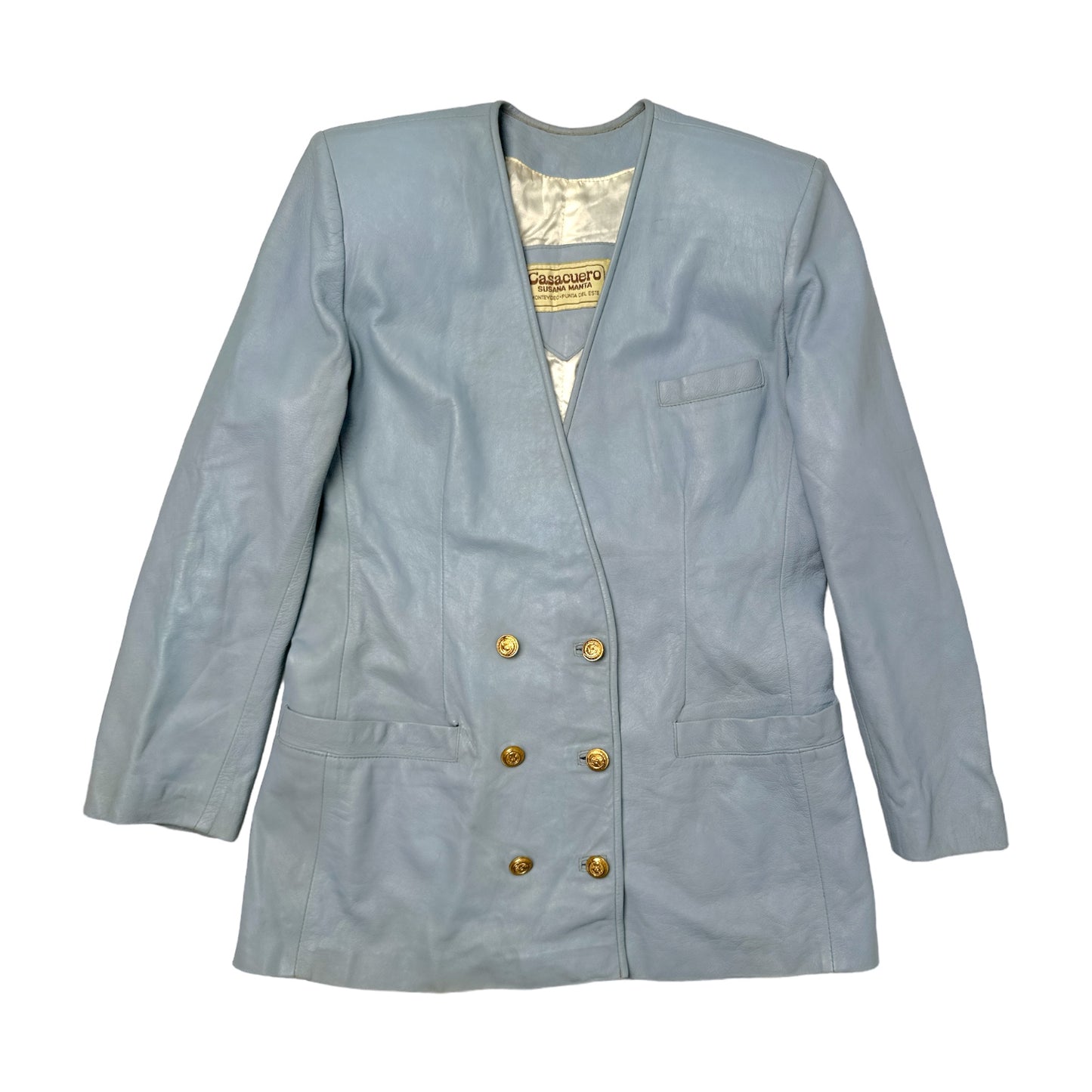 BLAZER CRUZADO EN CUERO