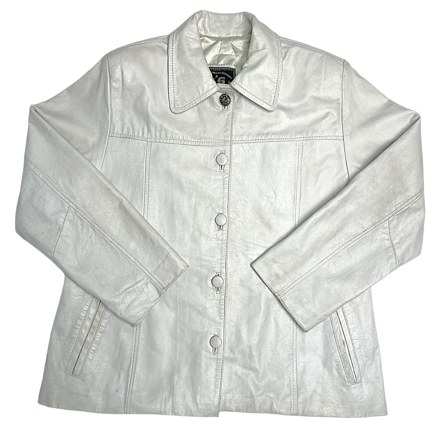 CAMPERA CUERO BLANCA