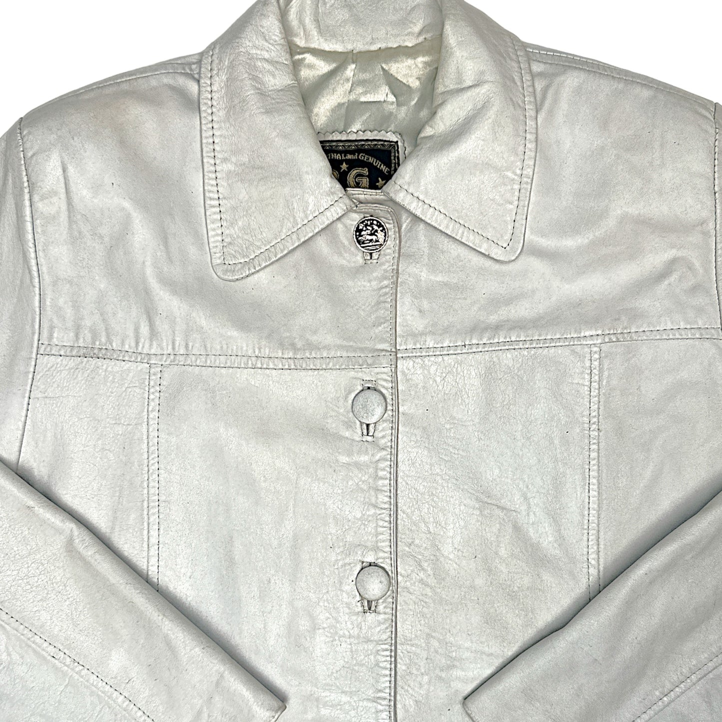CAMPERA CUERO BLANCA