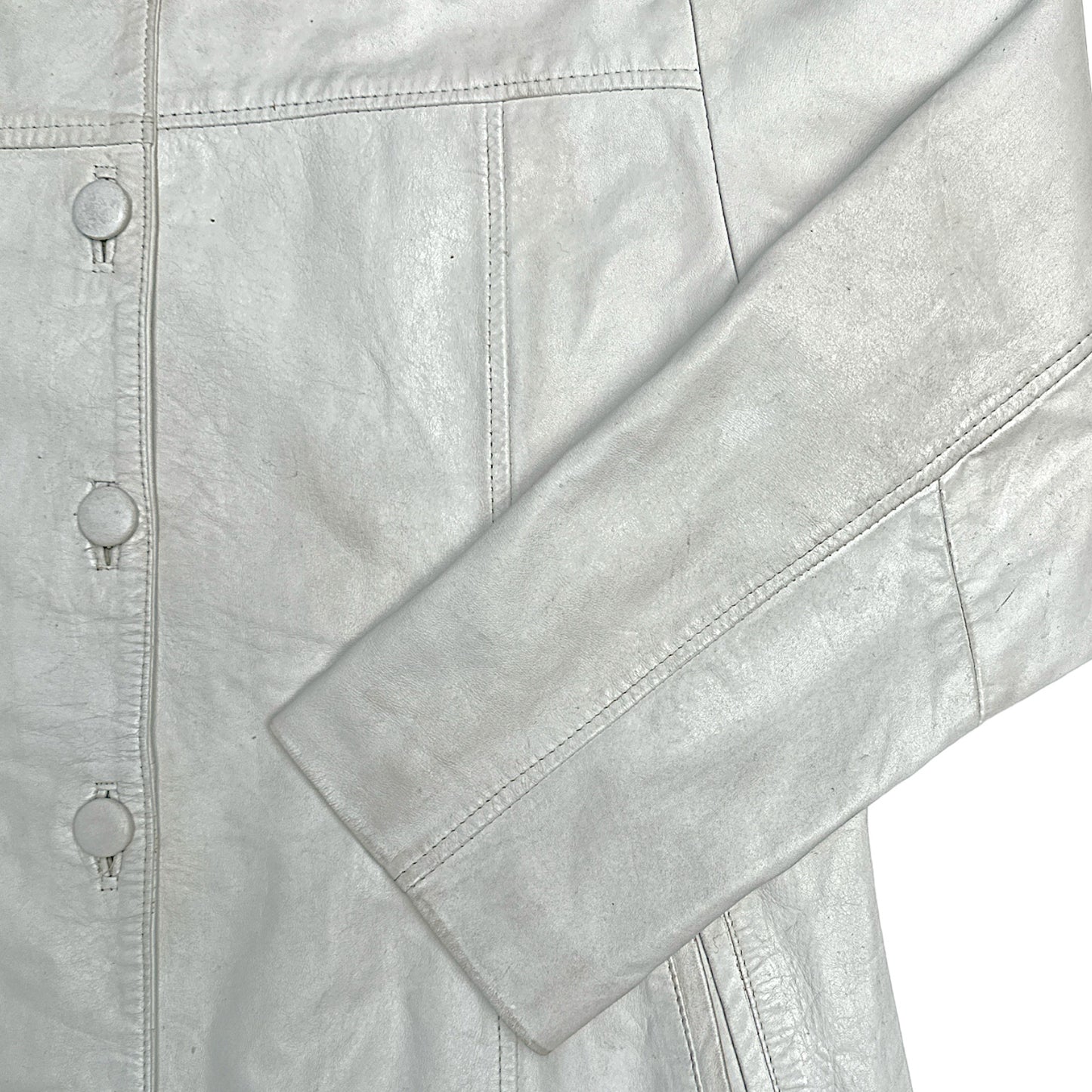 CAMPERA CUERO BLANCA