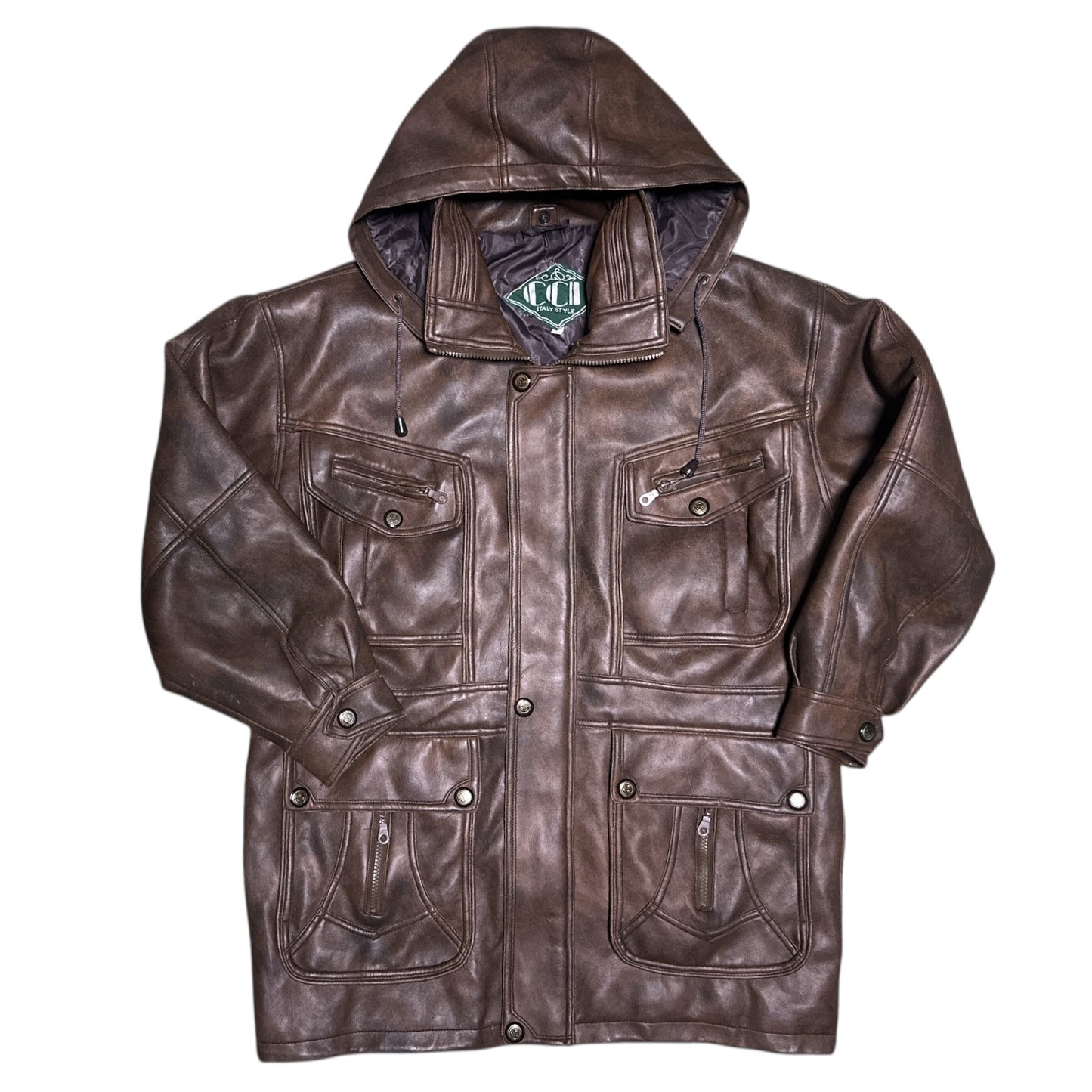 CHAQUETA CUERO 4 BOLSILLOS