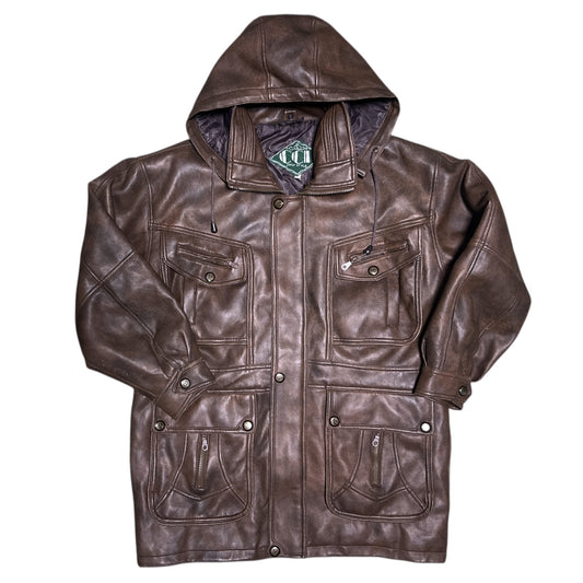 CHAQUETA CUERO 4 BOLSILLOS