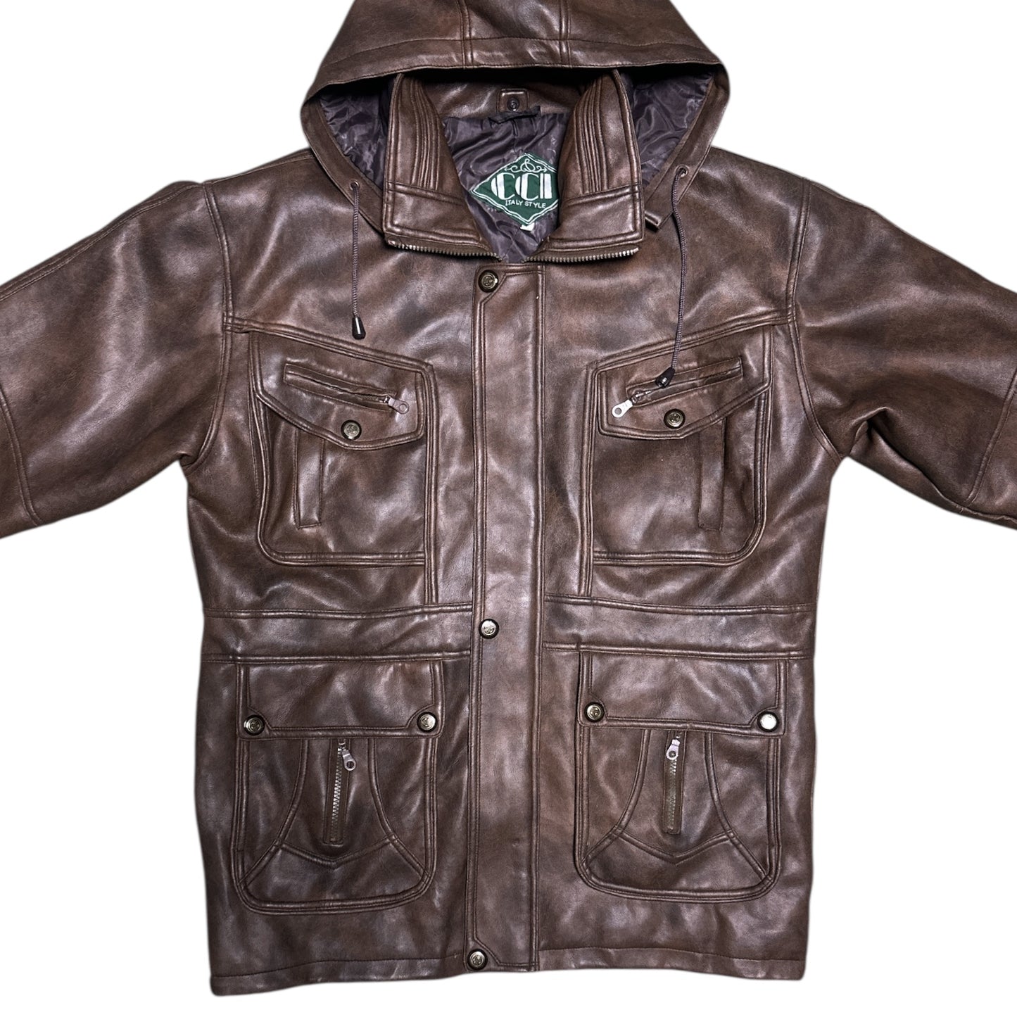 CHAQUETA CUERO 4 BOLSILLOS