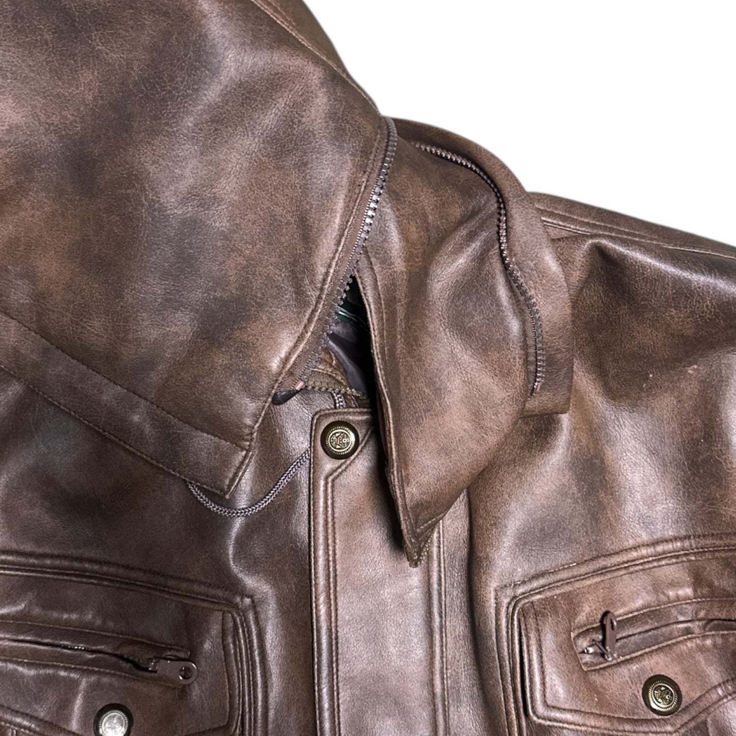 CHAQUETA CUERO 4 BOLSILLOS