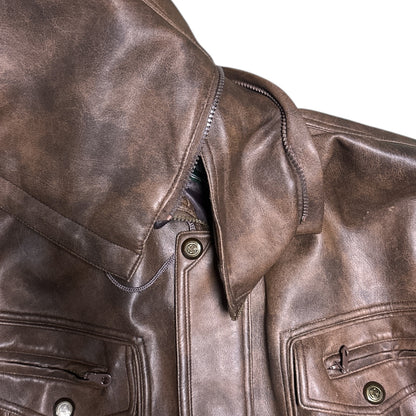 CHAQUETA CUERO 4 BOLSILLOS